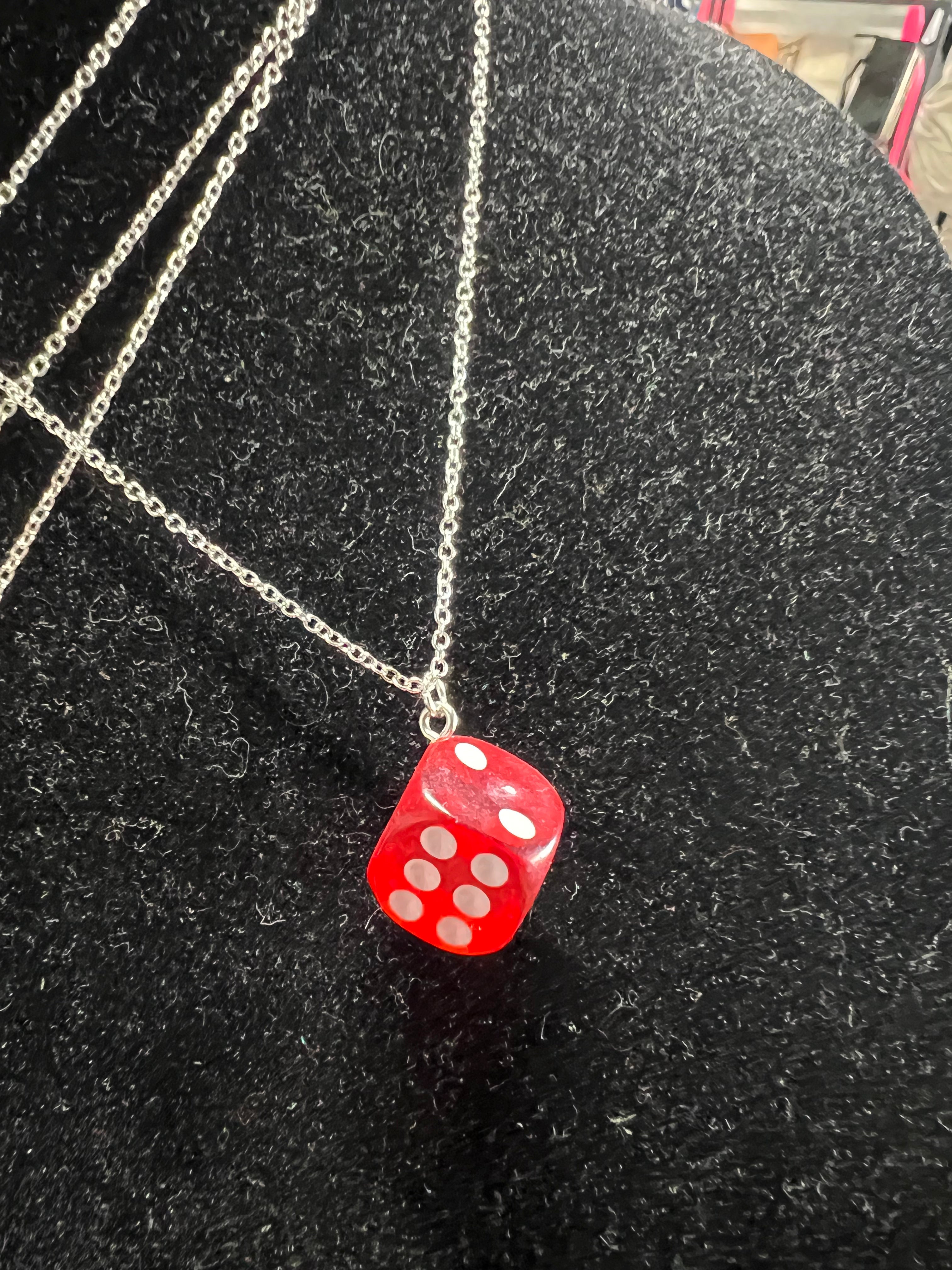 Dice Necklace .925 Sterling Silver Chain - Athena's Fashion Boutique