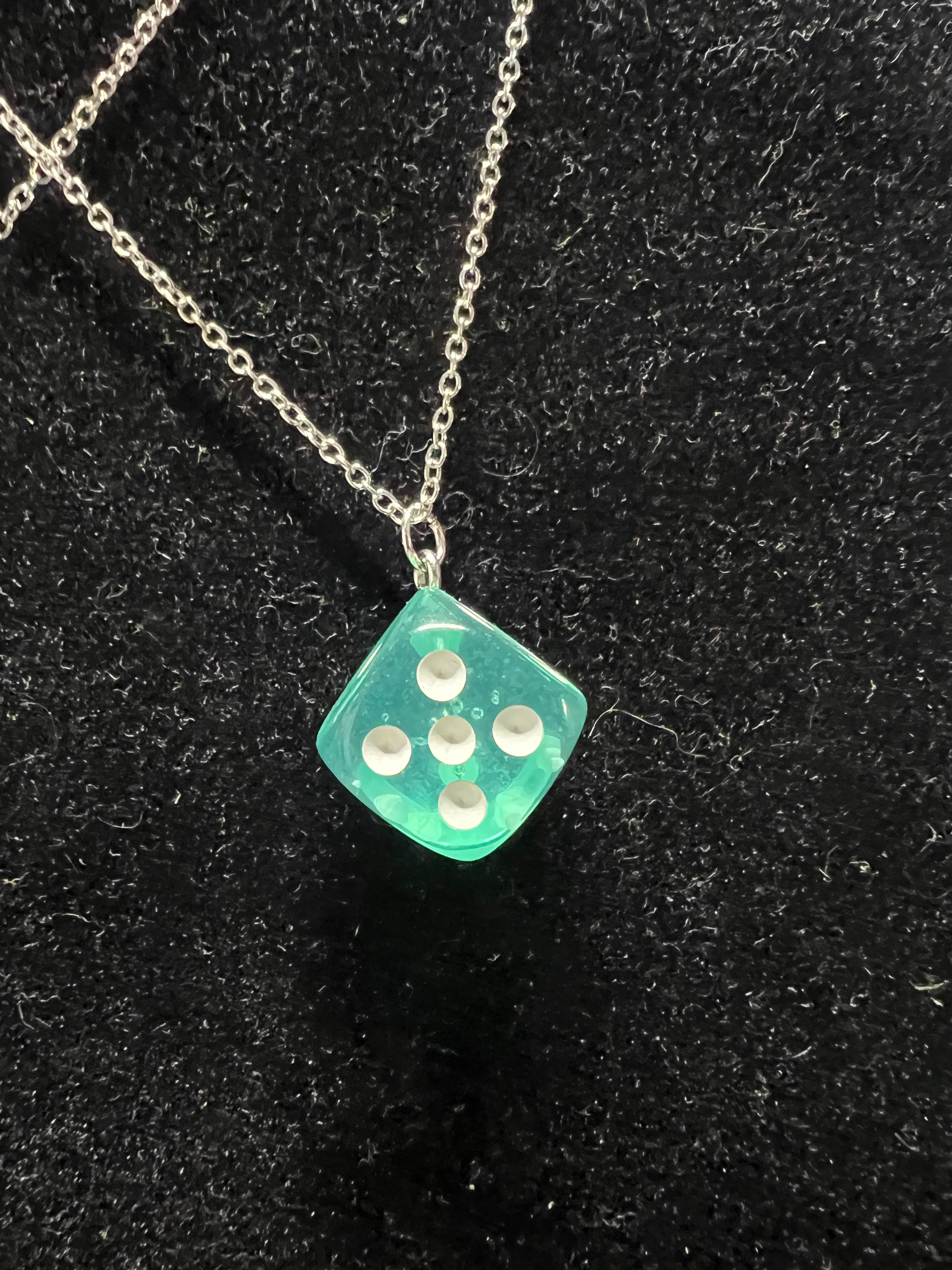 Dice Necklace .925 Sterling Silver Chain - Athena's Fashion Boutique