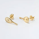 LoveMatch Tennis Racquet Stud Earrings Gold