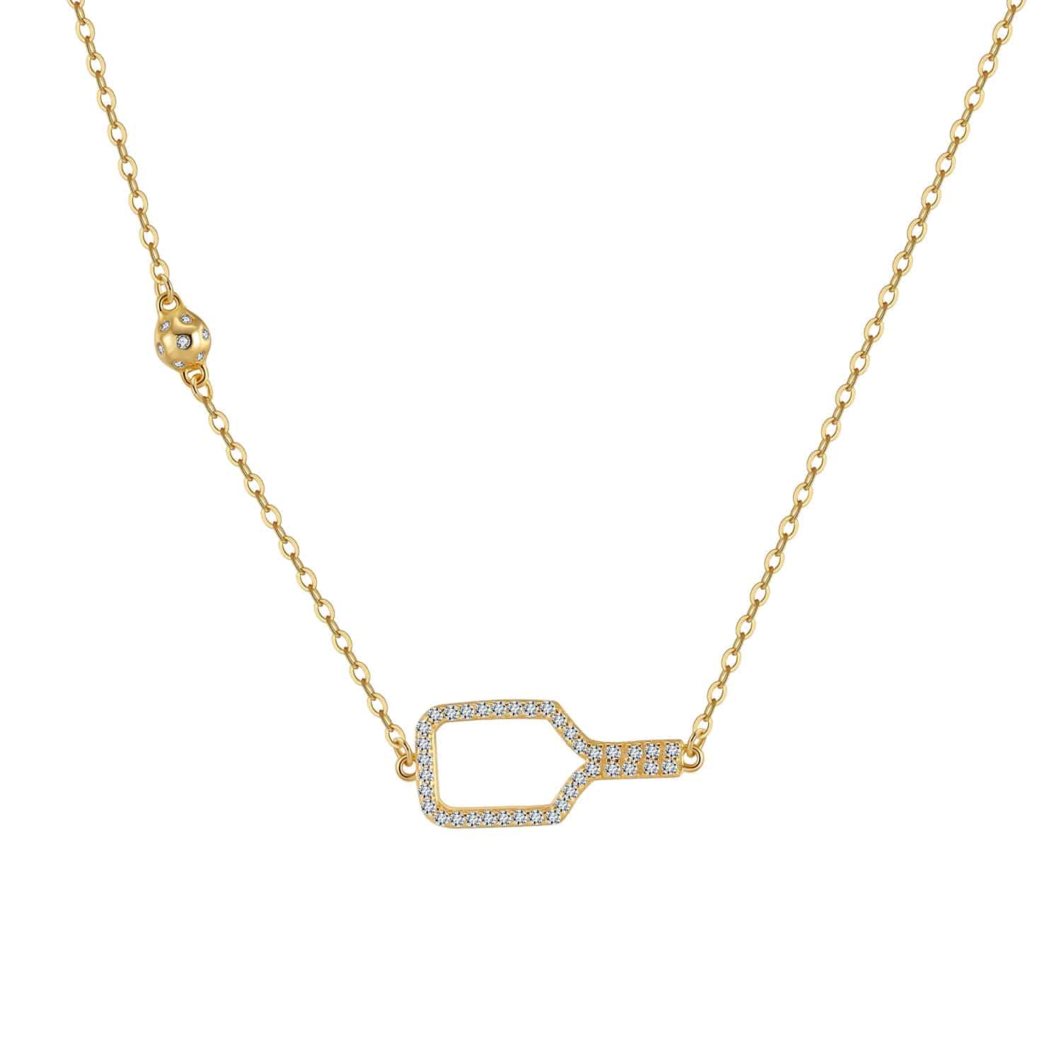 Pickleball Bella Bling Gold Necklace