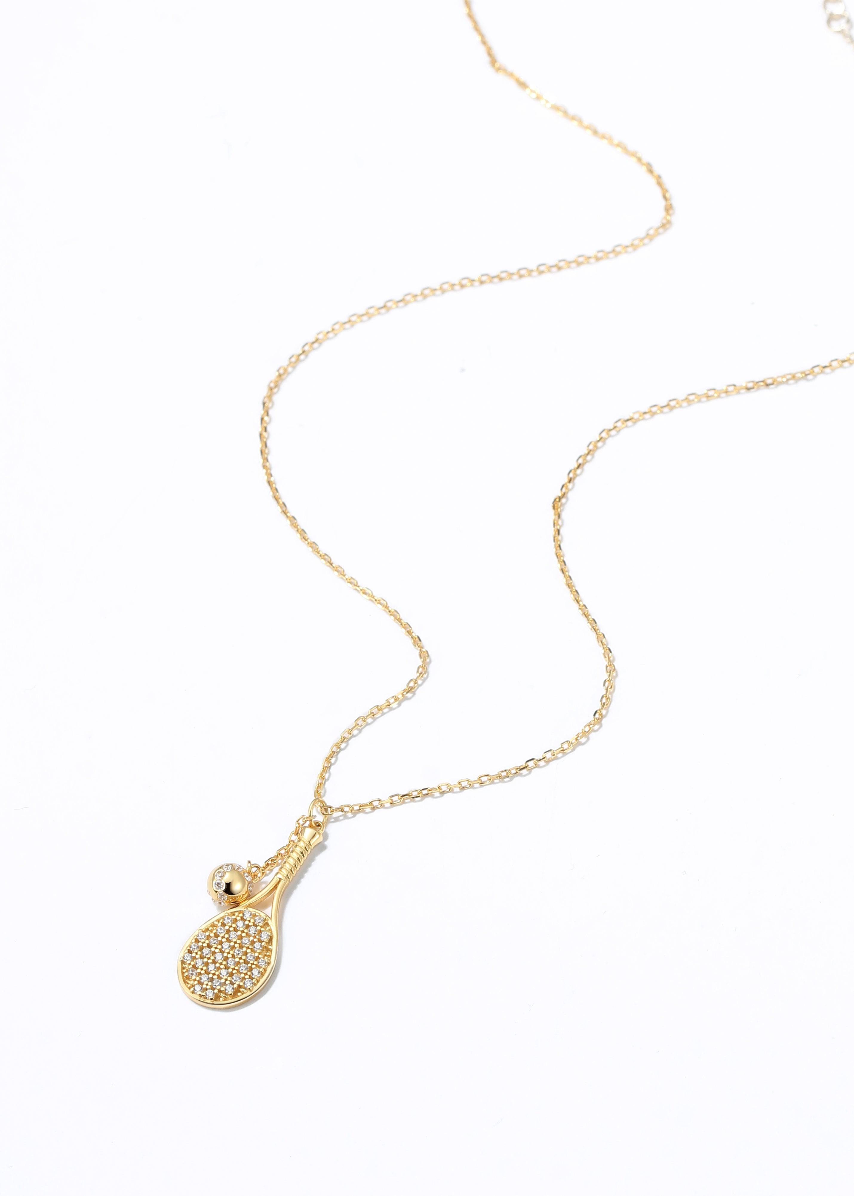 LoveMatch Tennis LOVE Bling Dainty Chain Gold Necklace