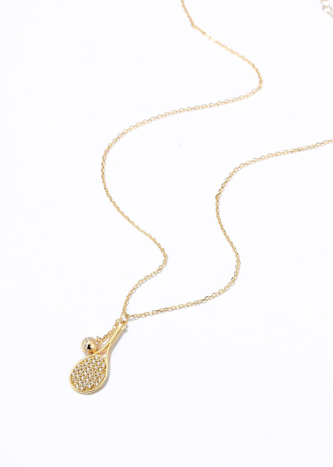 LoveMatch Tennis LOVE Bling CLIP Chain Gold Necklace