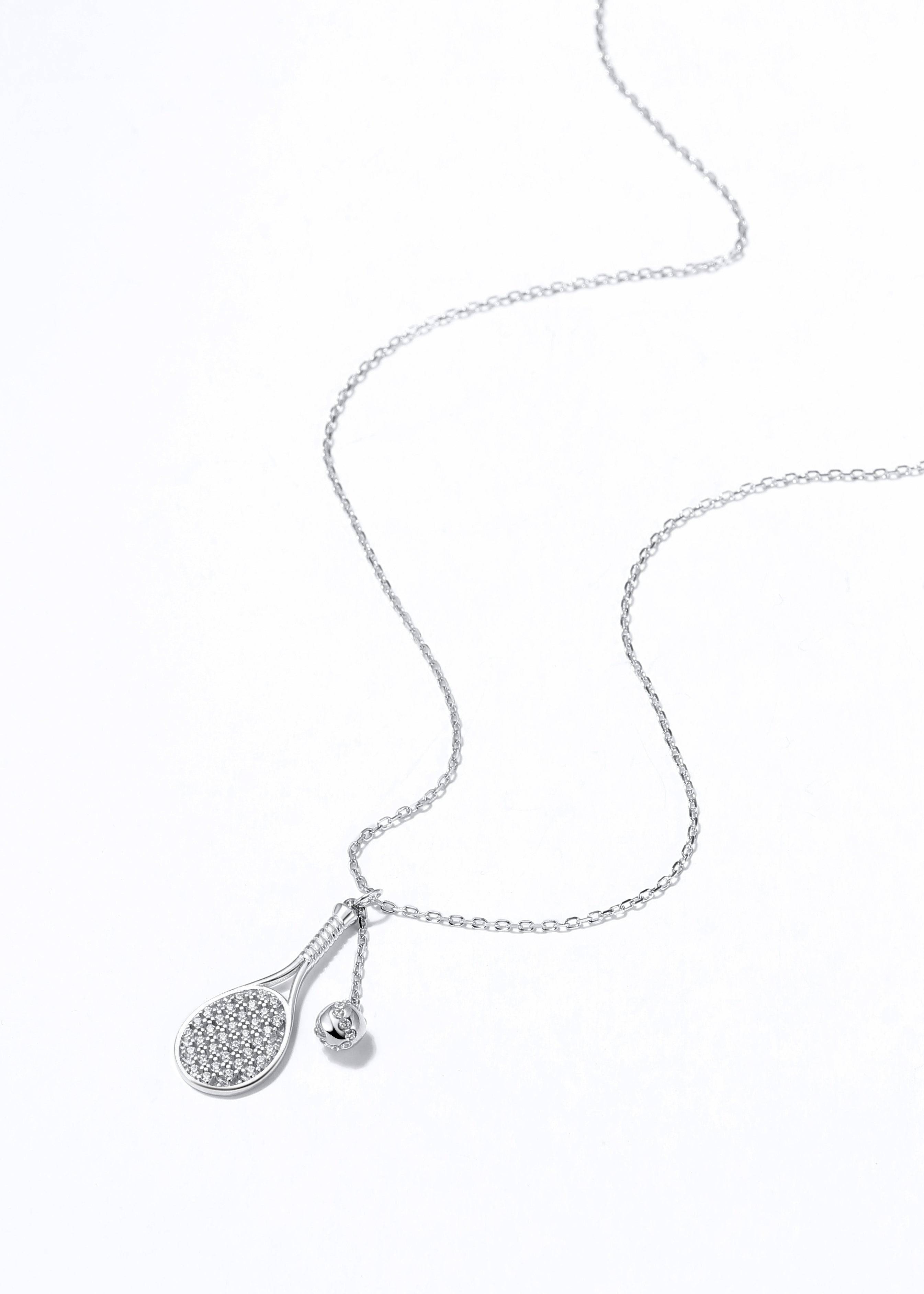 LoveMatch Tennis LOVE Bling Dainty Chain Silver Necklace