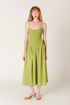 Nia the Brand | Chandler Smocked Bodice Midi Dress | Sweetest Stitch