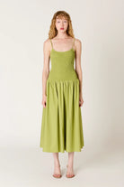 Nia the Brand | Chandler Smocked Bodice Midi Dress | Sweetest Stitch