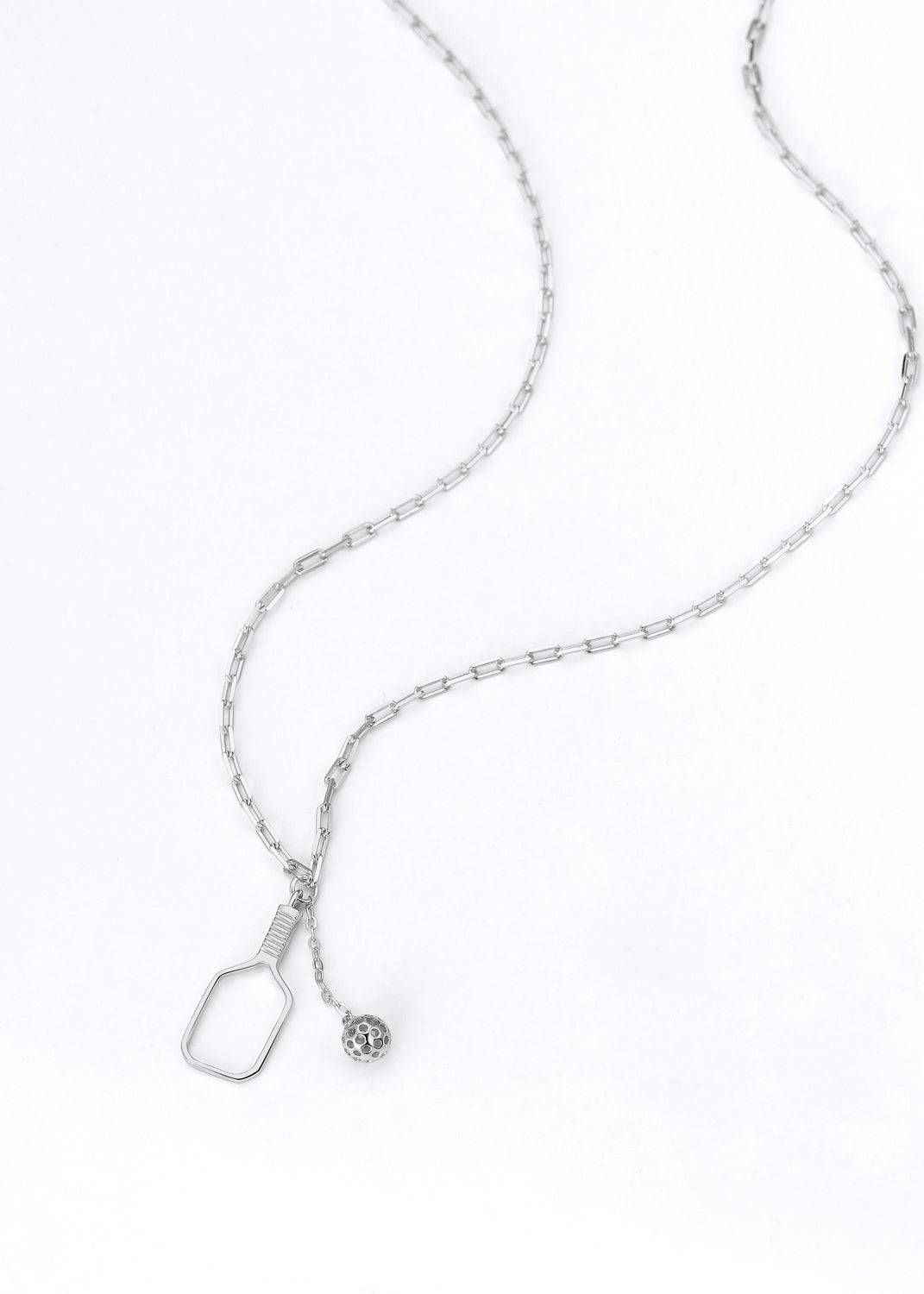 Pickleball The Mini Volley Necklace Silver