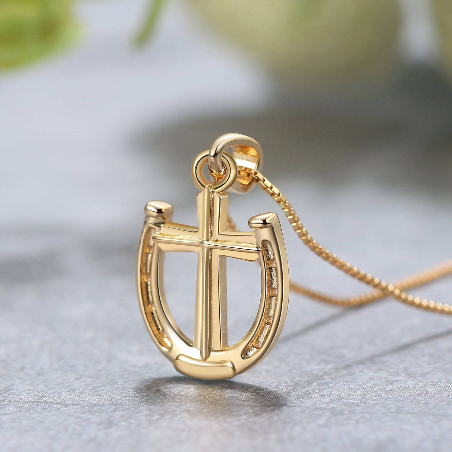 Saints FINE Rider's Prayer Solid Gold Mini Necklace