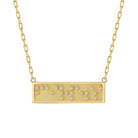 Touchstone Fearless Mini-Bar Braille crystals Necklace in Gold