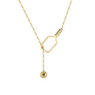 Pickleball Lariat Gold Paddle & Ball Necklace