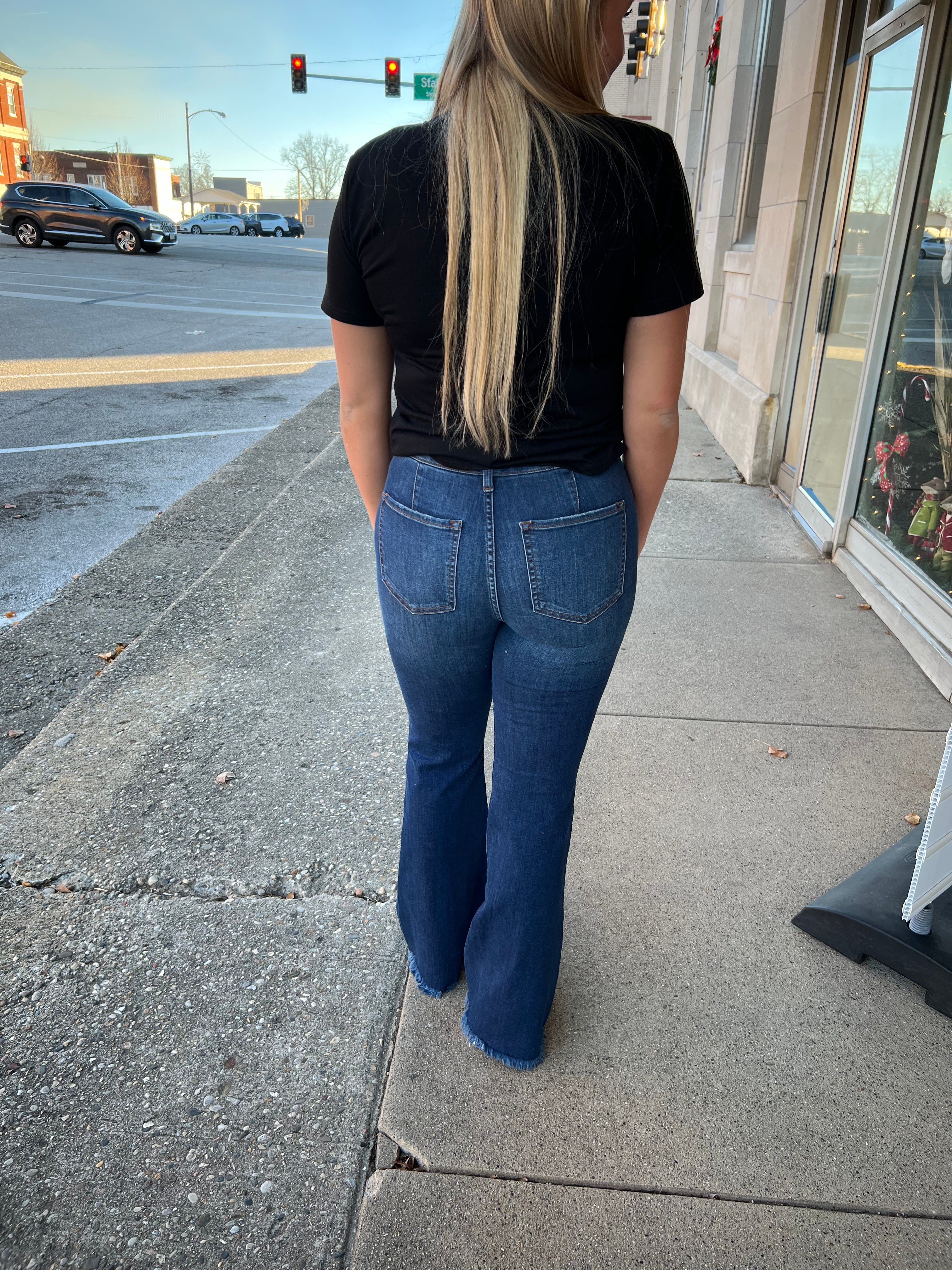 Sneakpeek Triple Button Denim Jeans - Athena's Fashion Boutique