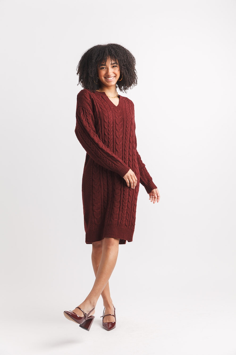 Papillon cable knit sweater dress SD-19419 – Shoptiques