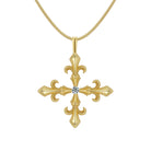 Saints Fleur Madrigal Cross Necklace in Gold