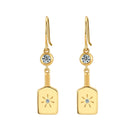 Pickleball Paddle Drop Gold Earrings