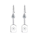 Pickleball Paddle Drop Silver Earrings