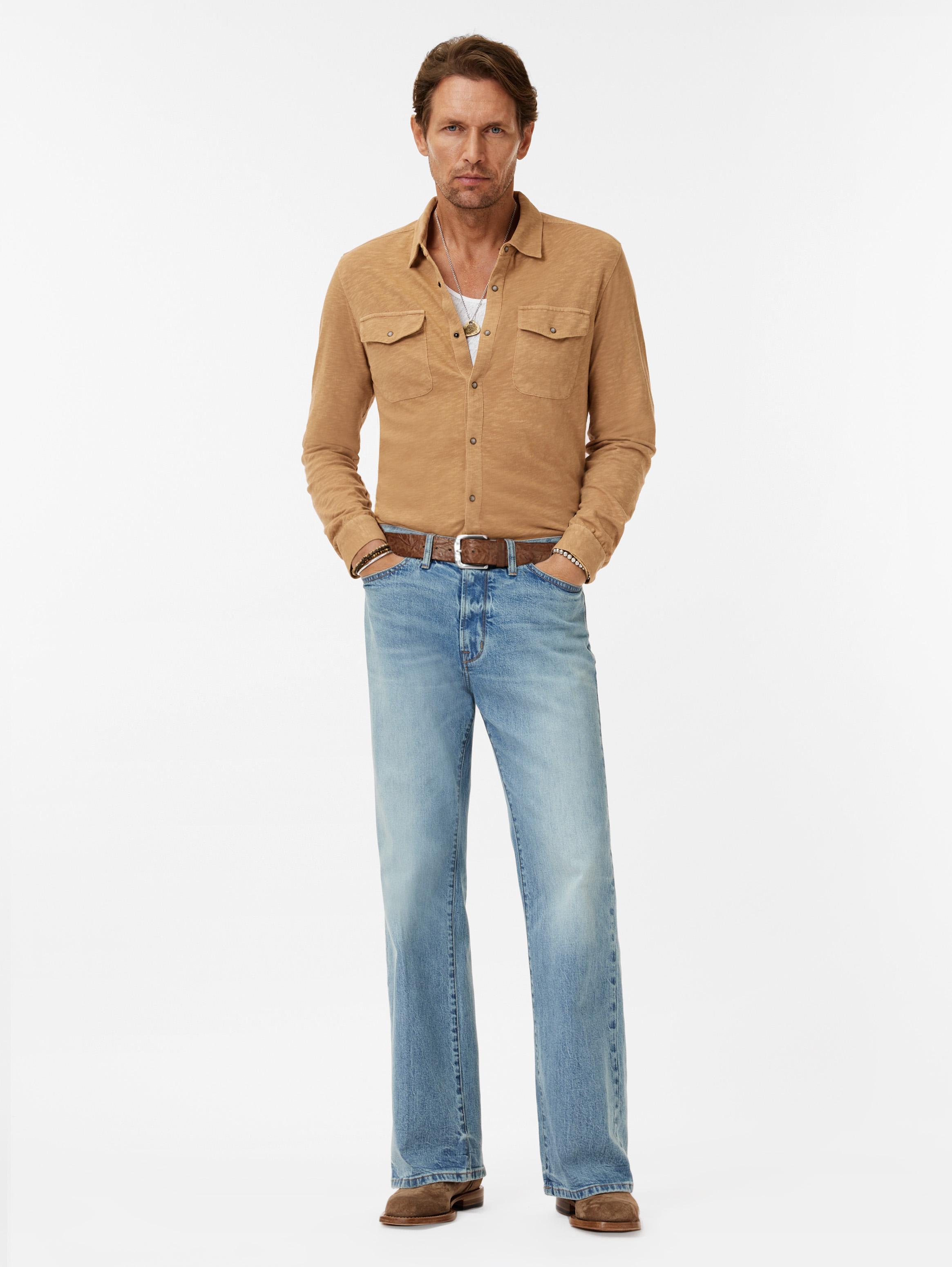 John Varvatos Knit Western Shirt in Vintage Wash Slub – Shoptiques