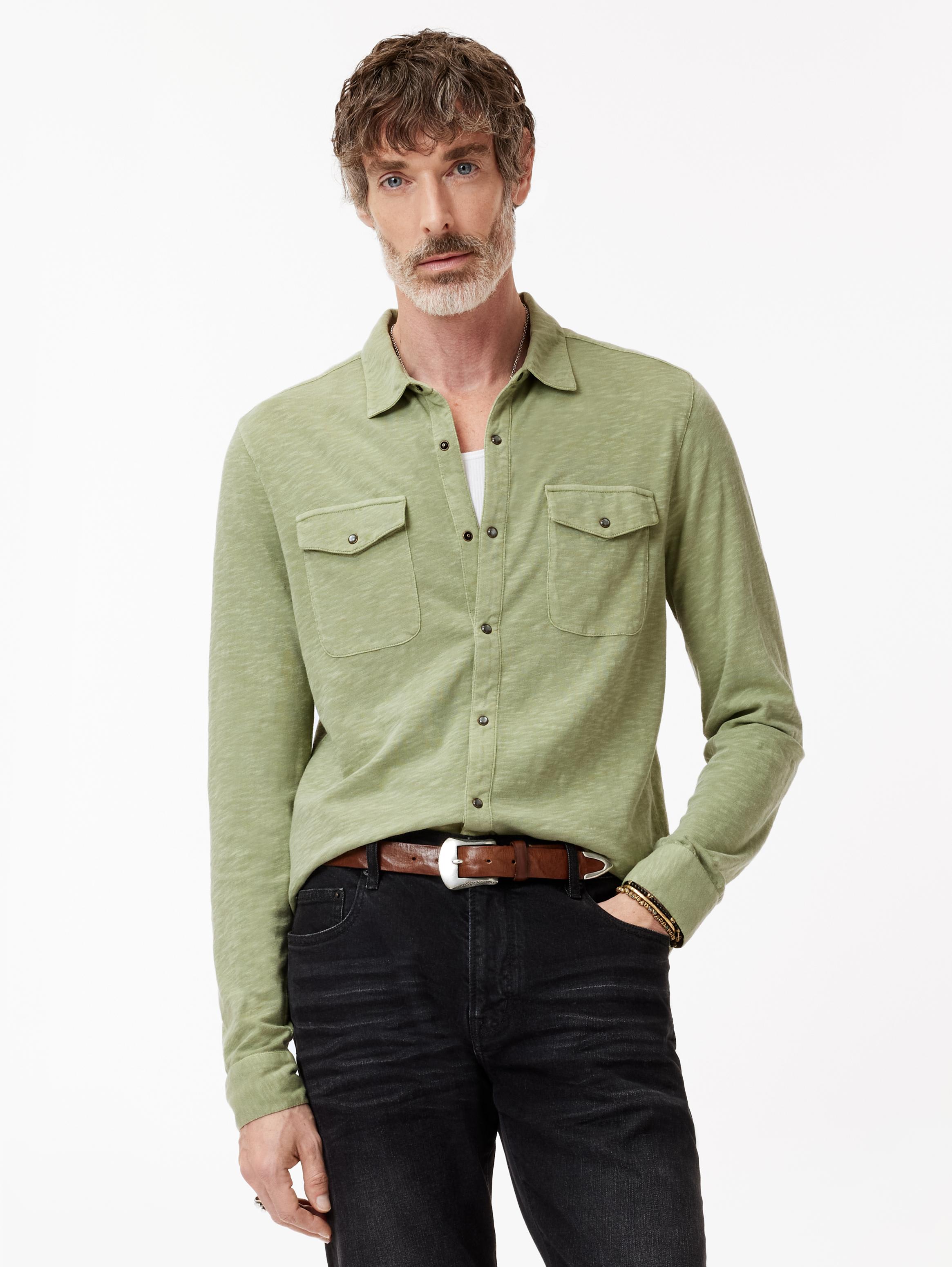 John Varvatos Knit Western Shirt in Vintage Wash Slub – Shoptiques