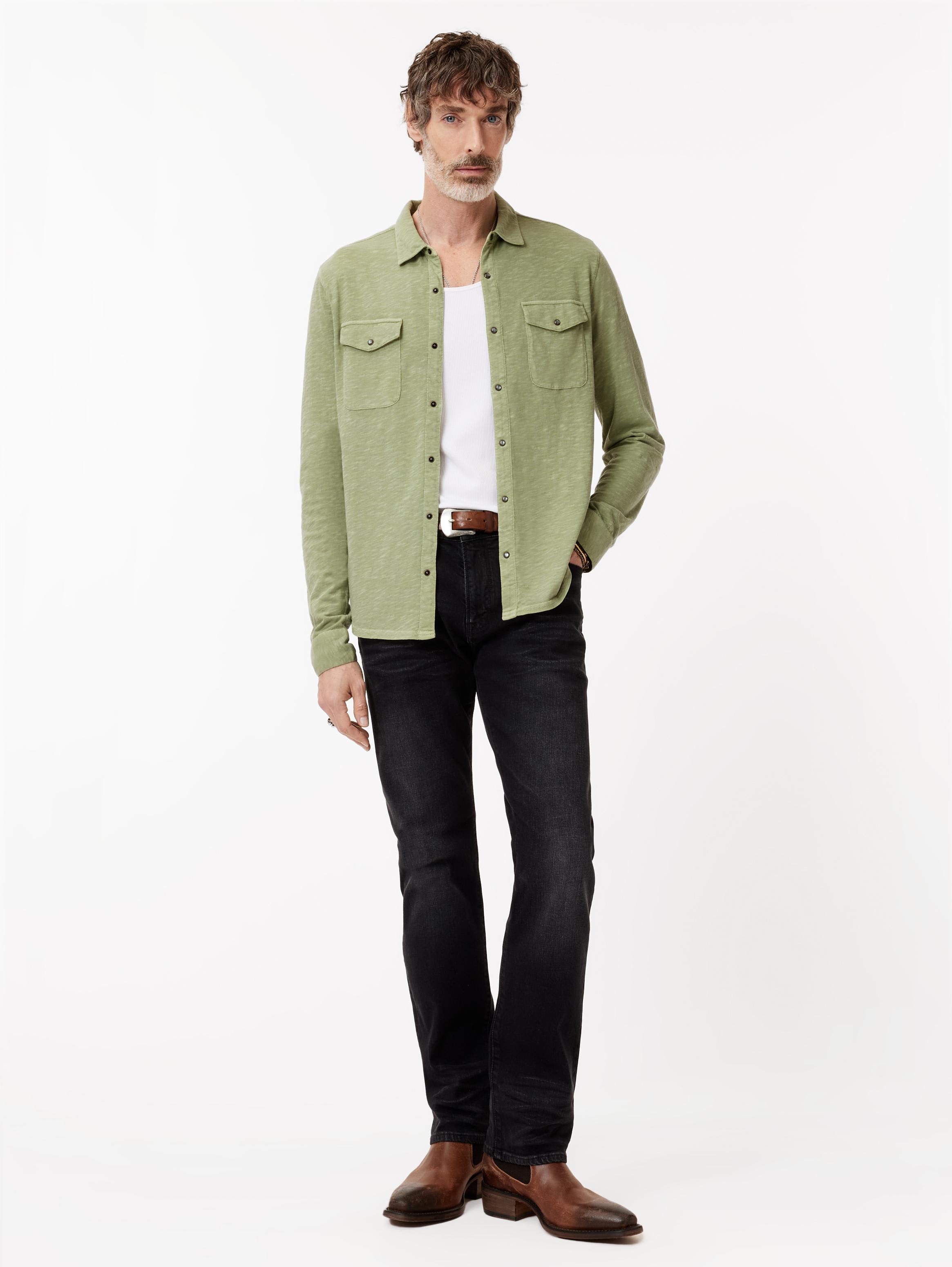 John Varvatos Knit Western Shirt in Vintage Wash Slub – Shoptiques
