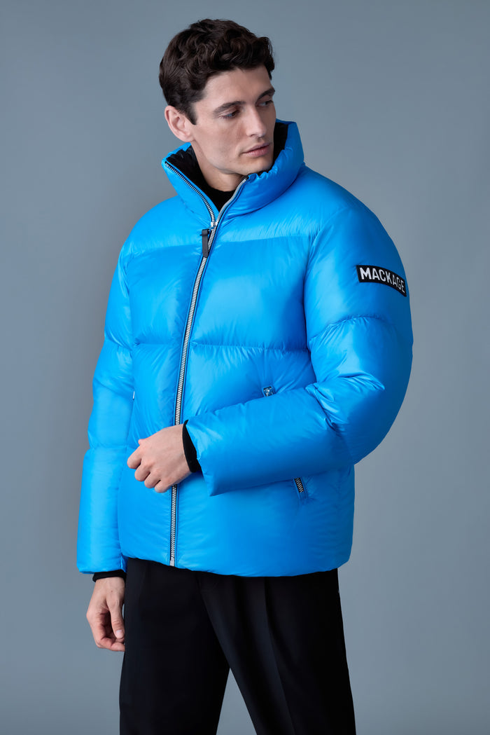 mmmmm　ブルー、ライトブルー26 Mackage Kent Lustrous Down Jacket with Hood – Shoptiques
