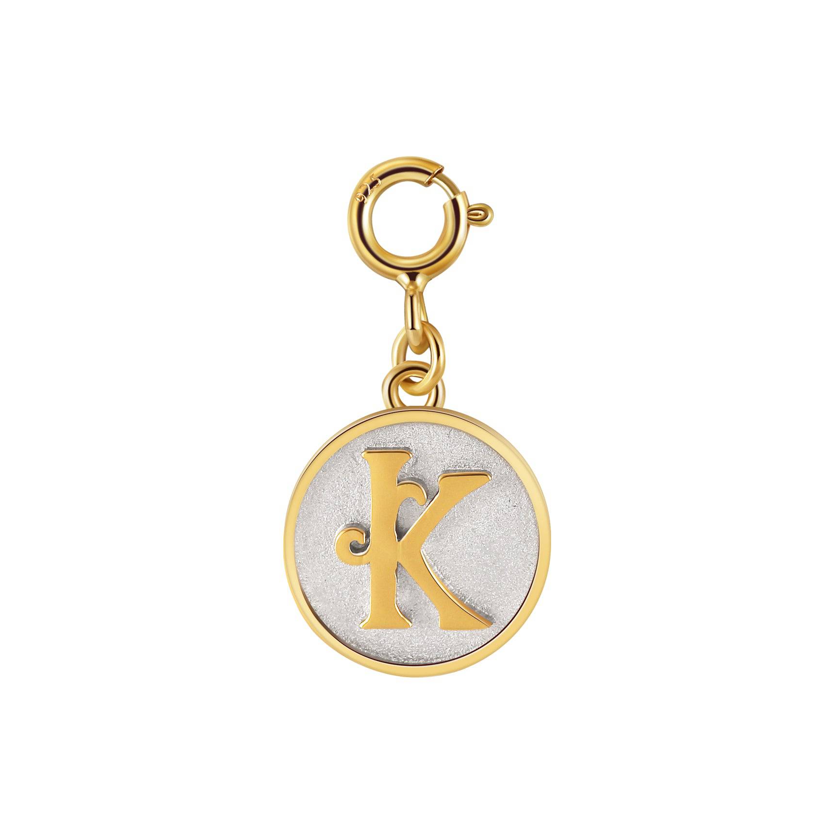 Saints Dainty Fancy Initial Clip on Pendant A-Z
