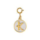 Saints Dainty Fancy K Initial Clip on Pendant