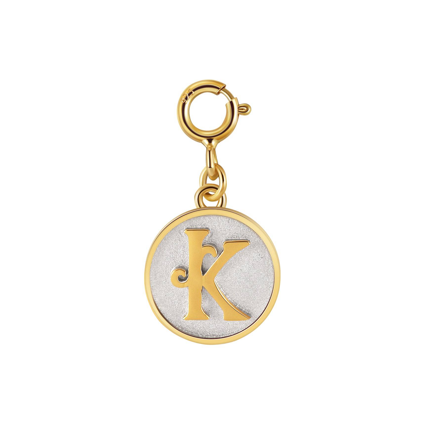 Saints Dainty Fancy K Initial Clip on Pendant