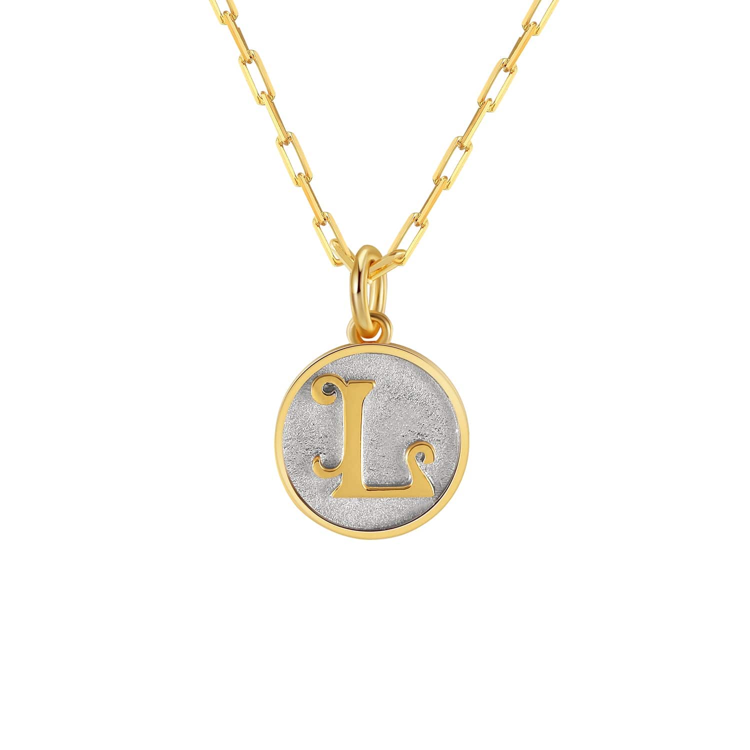 Saints Dainty Fancy L Initial Pendant Necklace