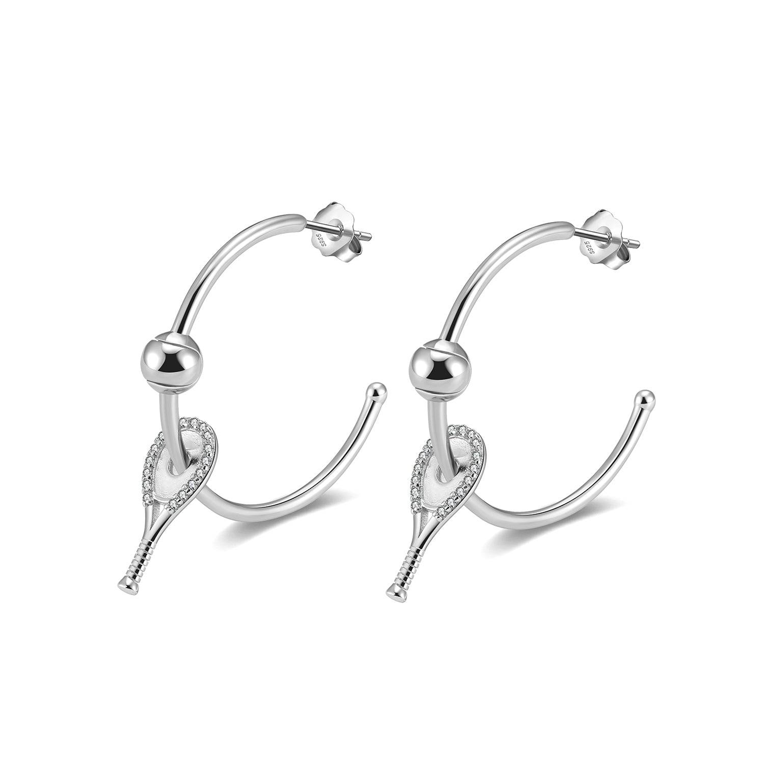 LoveMatch Tennis Hoop Playtime Earrings Silver