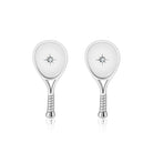 LoveMatch Tennis Racquet Stud Earrings Silver