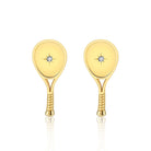 LoveMatch Tennis Racquet Stud Earrings Gold