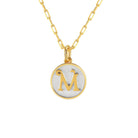 Saints Dainty Fancy M Initial Pendant Necklace