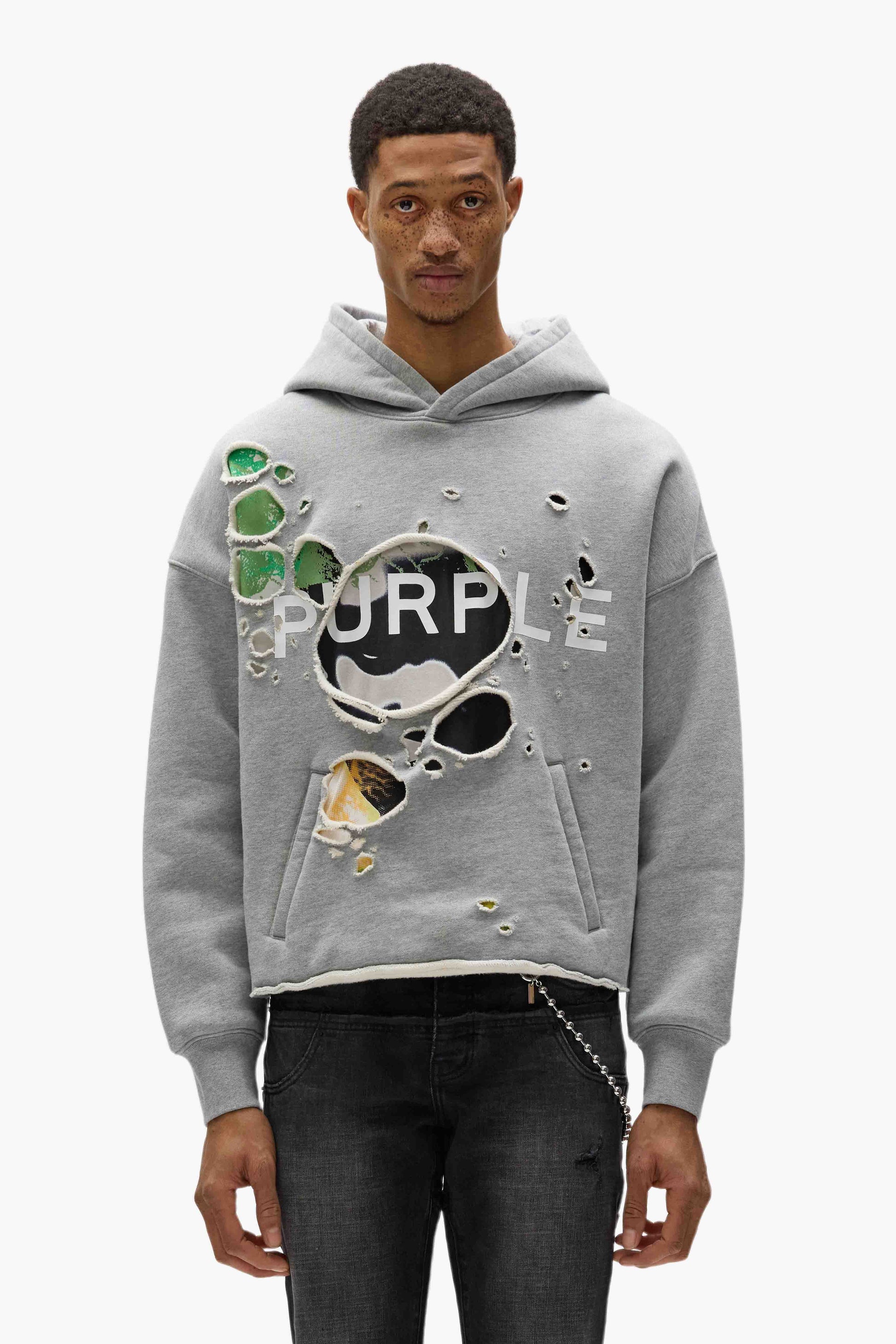 Purple Brand Distressed Cropped Hoodie – Shoptiques