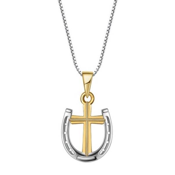 Saints Rider's Prayer Mini G/S Necklace Silver chain