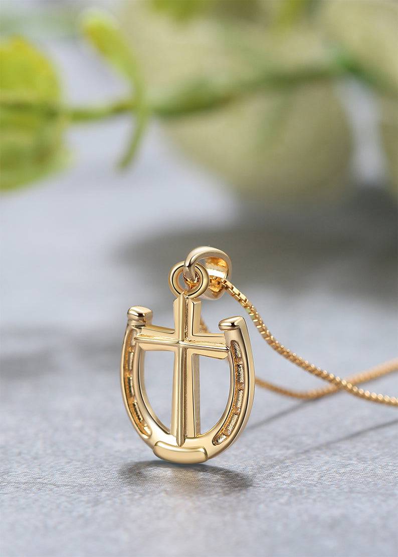 Saints Rider's Prayer Mini Necklace Gold