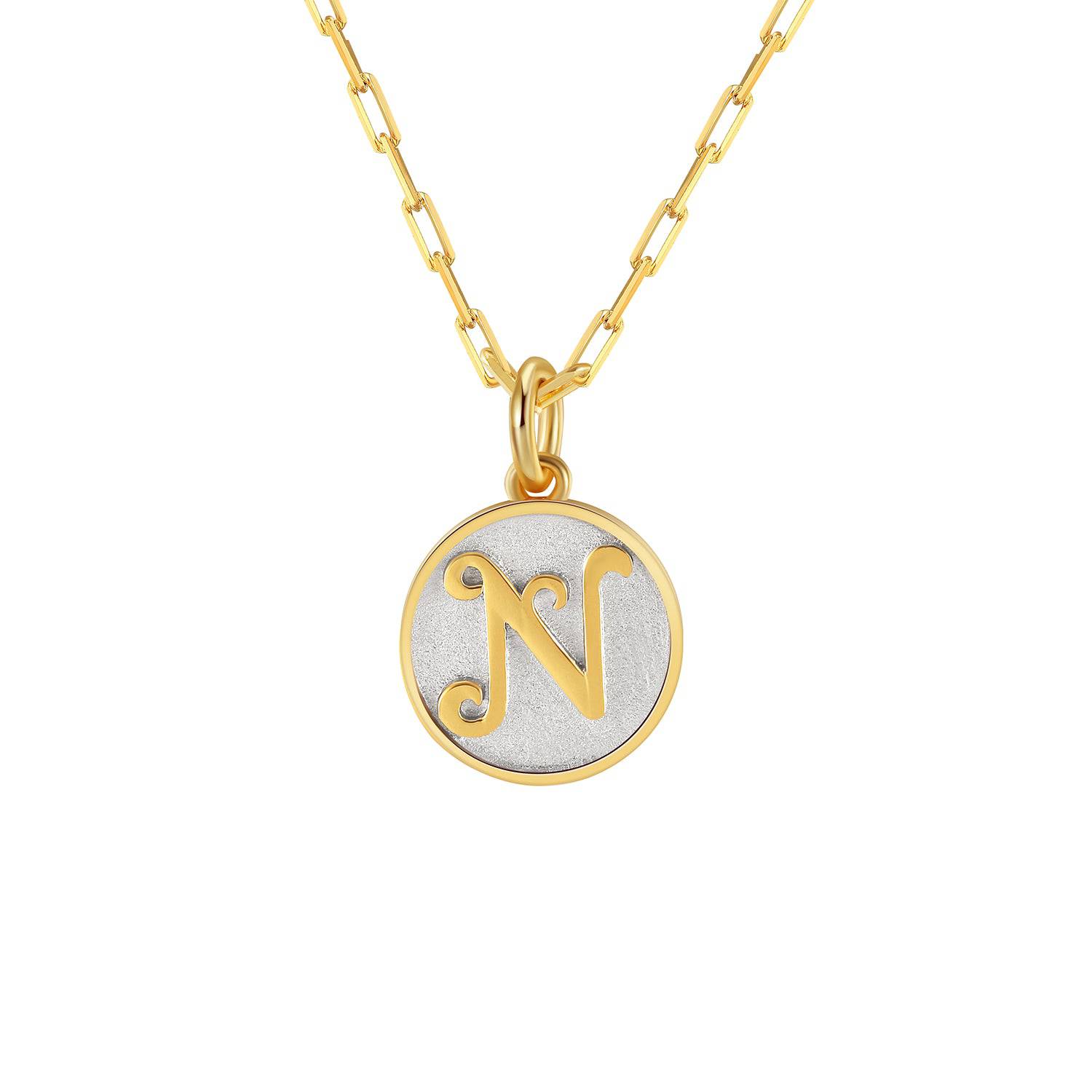 Saints Dainty Fancy N Initial Pendant Necklace