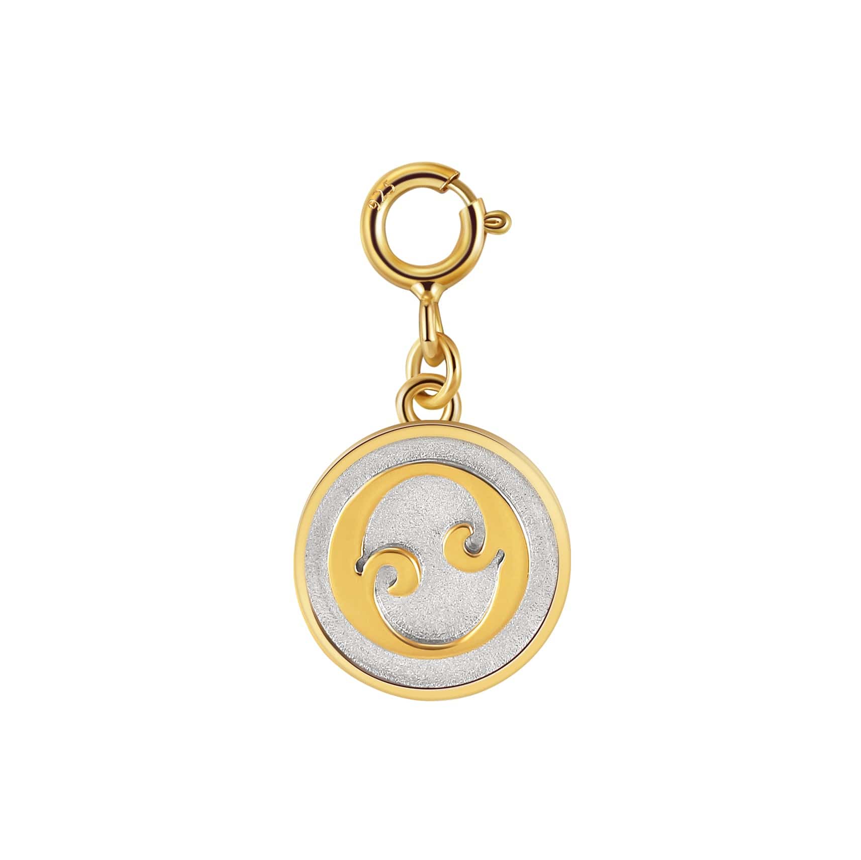 Saints Dainty Fancy Initial Clip on Pendant A-Z