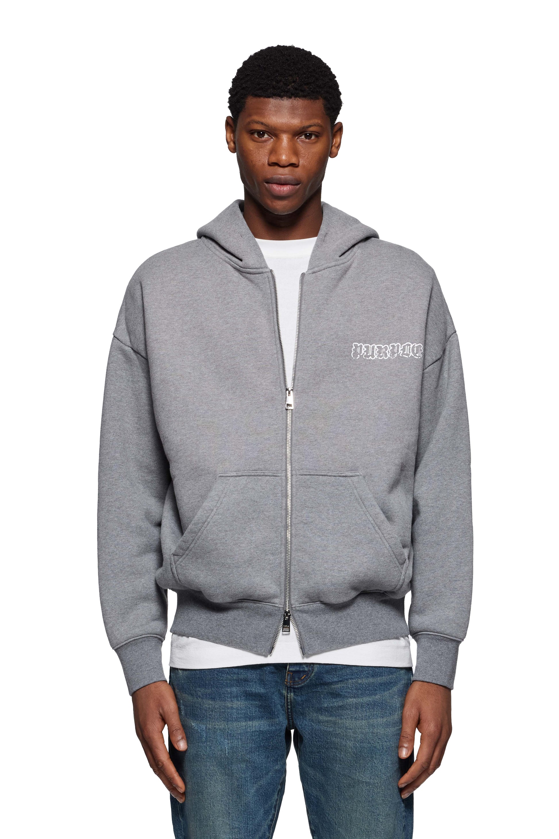 Purple Brand Gothic Wordmark Drip Zip Up Hoodie – Shoptiques