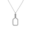 Pickleball Belle Volley FINE Necklace Solid 14k White Gold with Diamonds