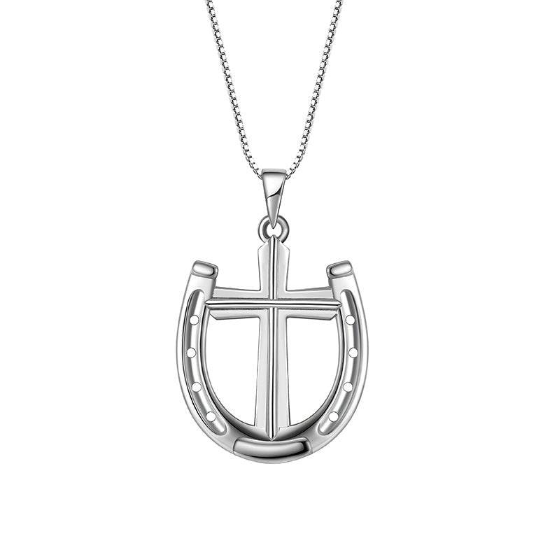 Saints Rider's Prayer Necklace in Sterling Silver