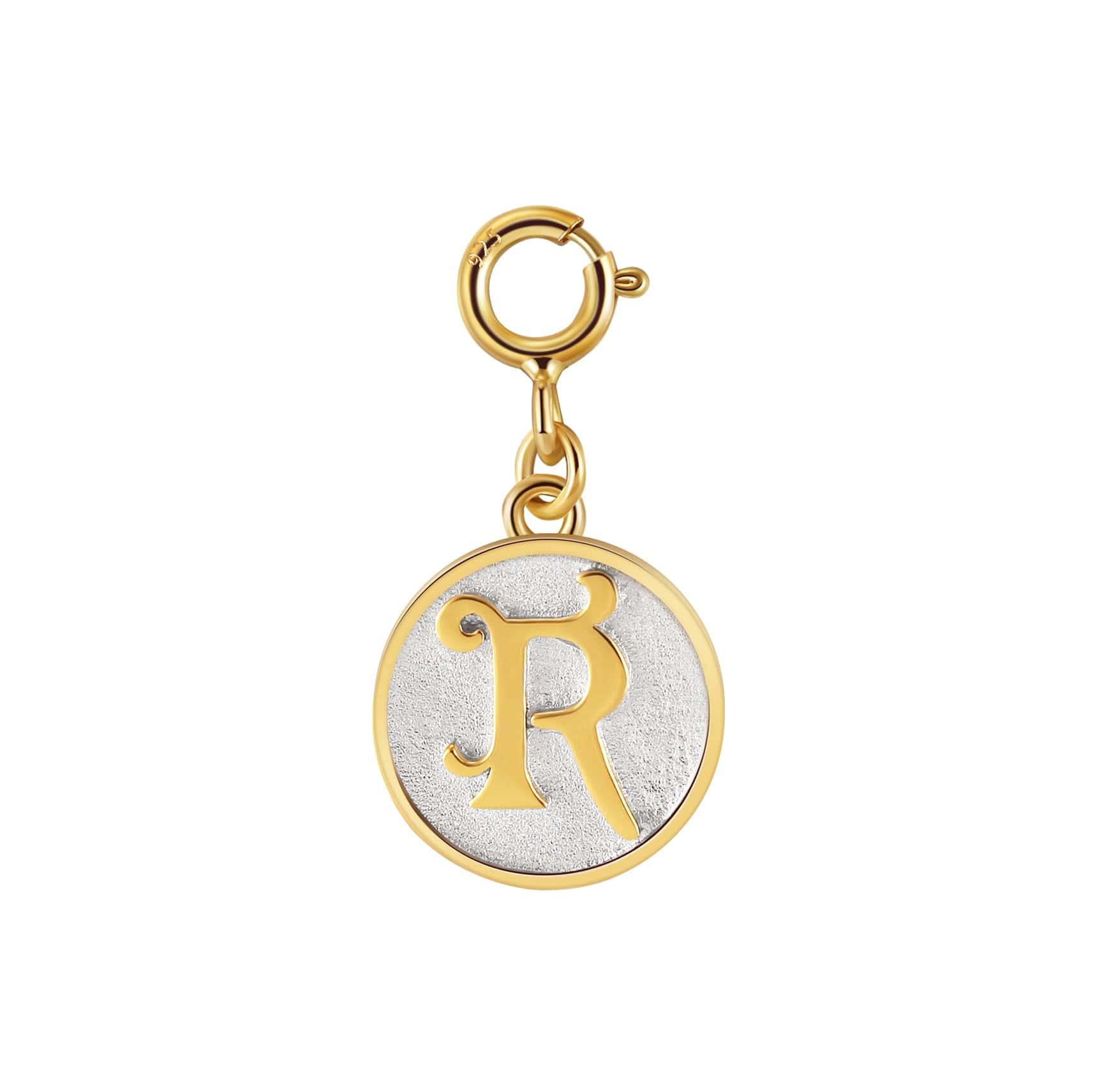 Saints Dainty Fancy R Initial Clip on Pendant