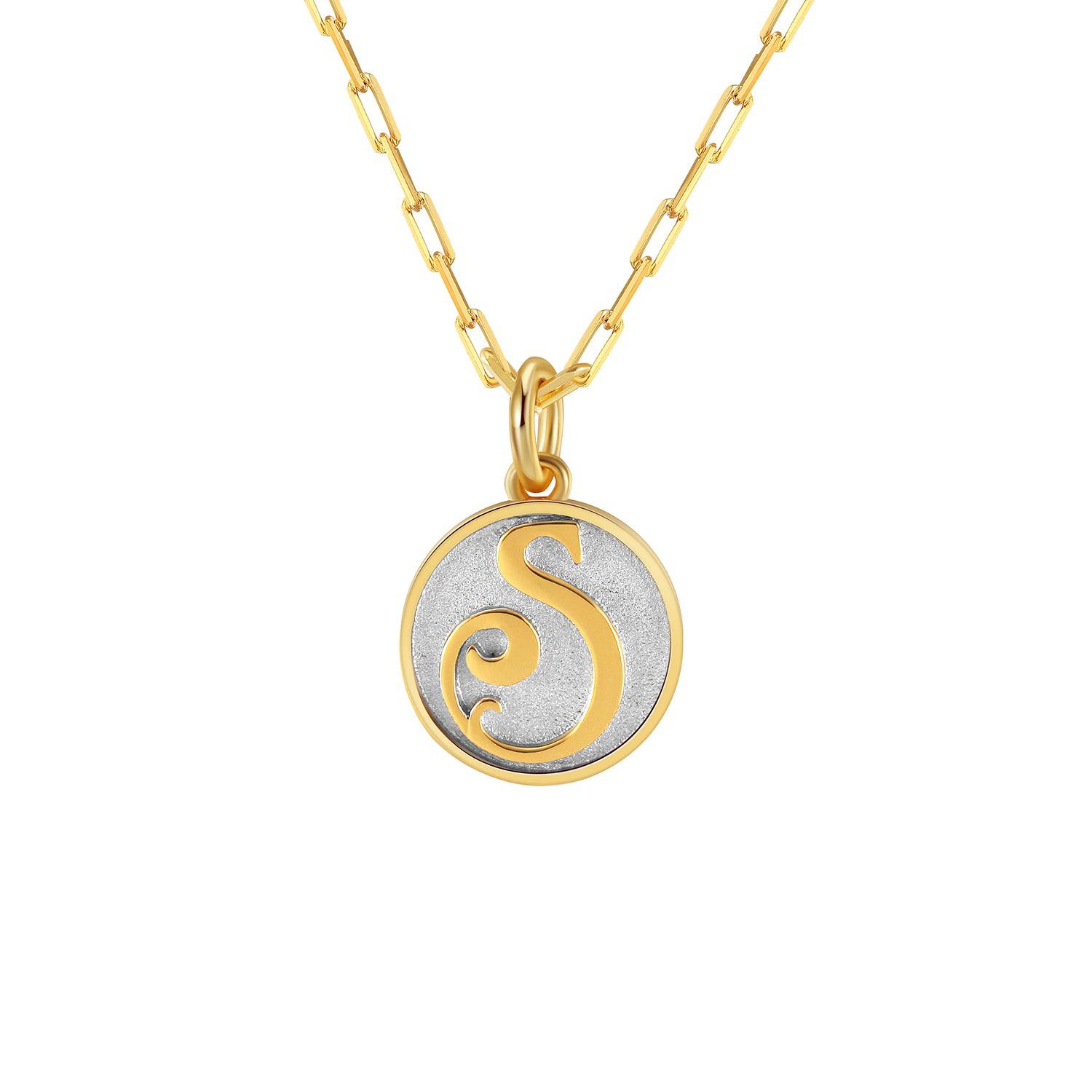 Saints Dainty Fancy S Initial Pendant Necklace