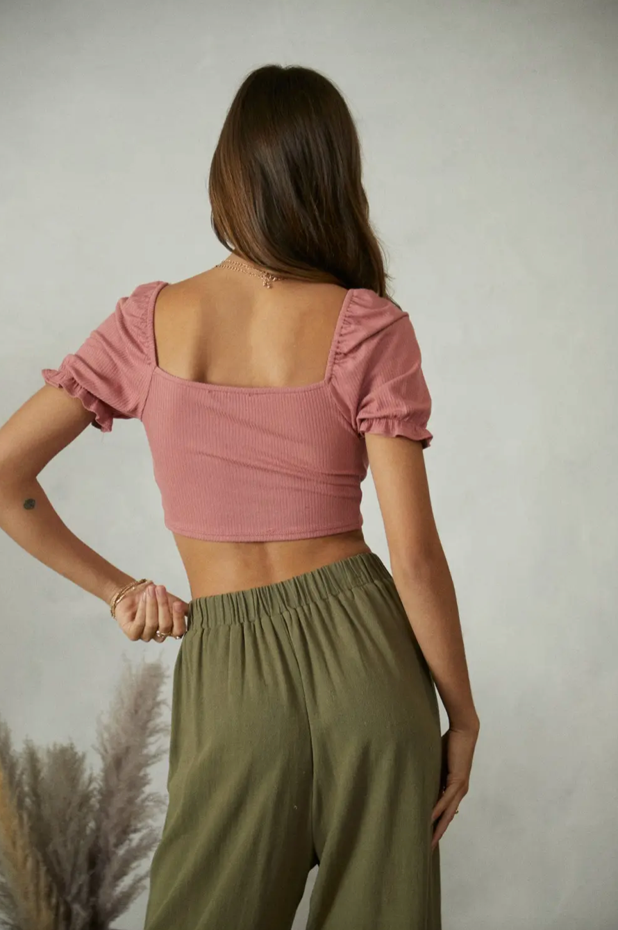 Tina Twist Front Crop Top - gilt+gossamer