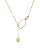 Pickleball Lariat PLUS Gold Paddle and Ball Necklace