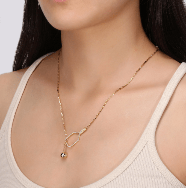 Pickleball Lariat PLUS Gold Paddle and Ball Necklace