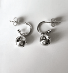 Pickleball Huggie Hoop Silver Earrings