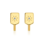 Pickleball Paddle Stud Earrings Gold