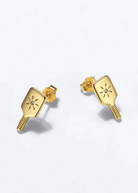 Pickleball Paddle Stud Earrings Gold