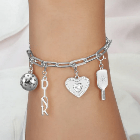 Pickleball Pickle Me Charmed Bracelet Silver