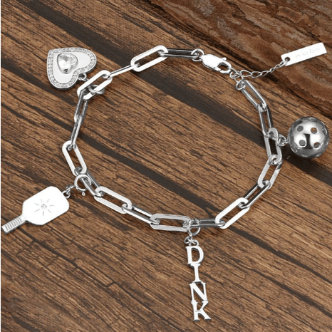 Pickleball Pickle Me Charmed Bracelet Silver