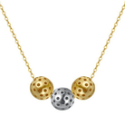 Pickleball Trio Three Ball Necklace G/S