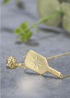 Pickleball The Cross Court Gold Necklace